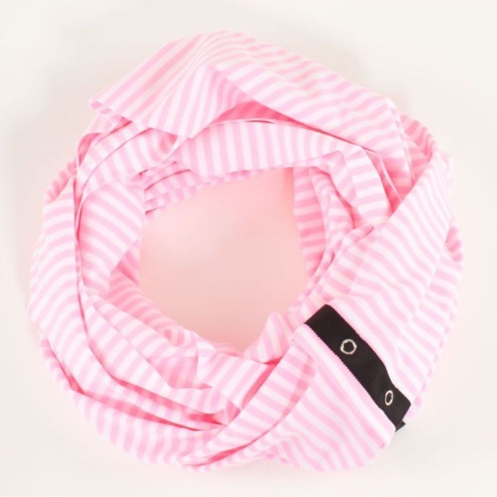 Women’s RARE Lululemon Pink & White Vinyasa Scarf Barbie Pink Striped Wrap OS